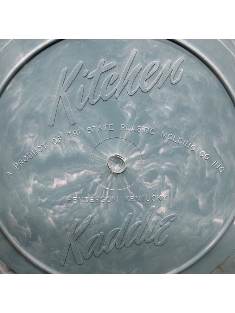 Mid Century Blue Canister Plastic Kitchen Kaddie USA Marbled Storage Container - Picture 7 of 12